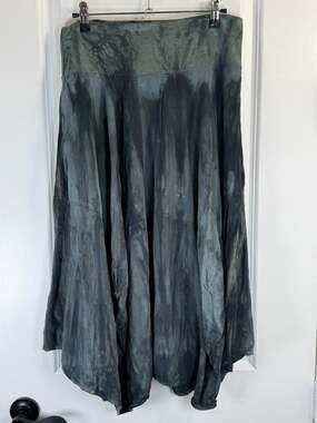 Art of Cloth The O.C. Skirt Tie Dye Gray Green Midi Skirt Size S